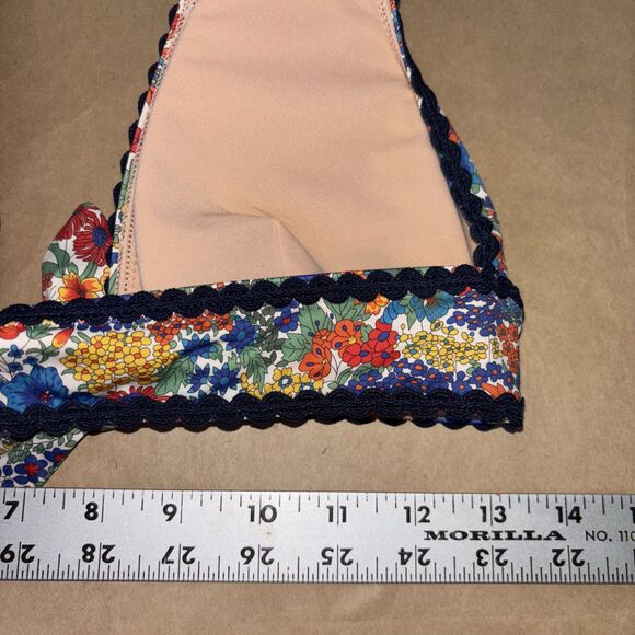 Crew rickrack halter bikini top Liberty Margaret Annie print Size Small - Picture 6 of 7